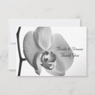 White Orchid Bröllop Tackkort - Flat Anteckningskort