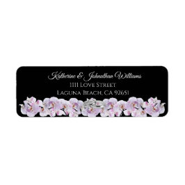 White Orchid Embrace-Bröllop- Returadress Etikett