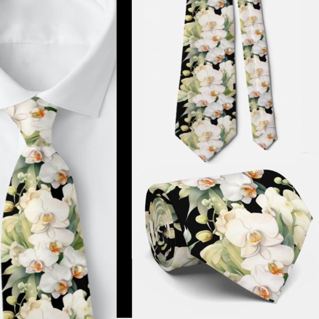 White Orchid Flowers Neck Tie Slips (Skapare uppladdad)