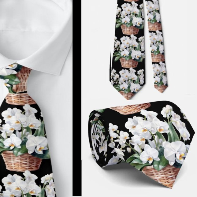 White Orchid Flowers Neck Tie Slips (Skapare uppladdad)