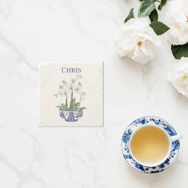 White Orchid i Chinoiserie Bowl Stenunderlägg