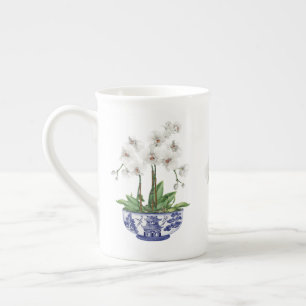 White Orchid in Chinoiserie Bowl Ceramic Benporslin Mugg