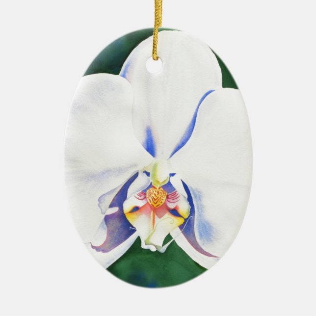 White Orchid Julgransprydnad Keramik (Framsidan)