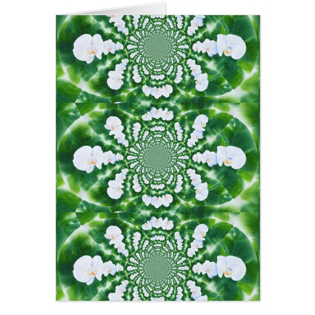 White Orchid Mandala Hälsningskort (Framsidan)
