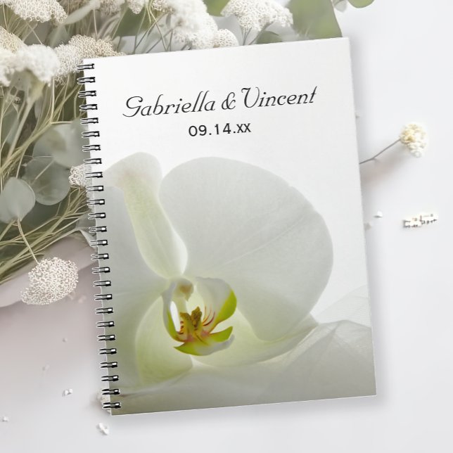 White Orchid och Möhippa Veil Bröllop Anteckningsbok (Skapare uppladdad)