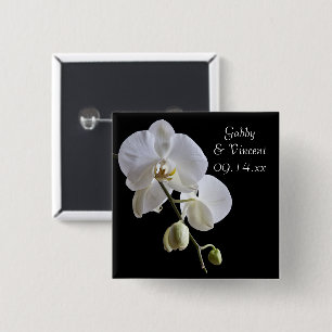 White Orchid på Svarta Bröllop Knapp