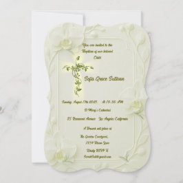 White Orchid & Vine Baptism  Inbjudningar