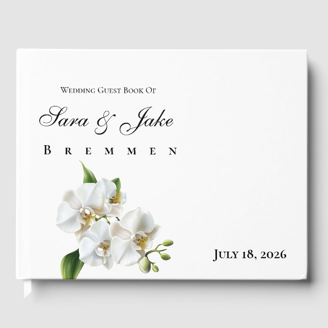White Orchid Wedding Gästböcker (Framsida)