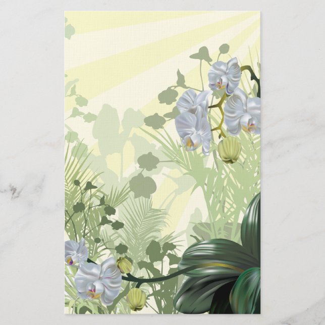 White Orchid Woodlands Stationary Brevpapper (Framsida)