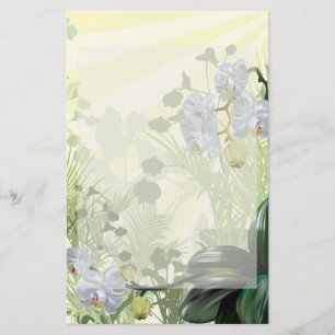 White Orchid Woodlands Stationary Brevpapper