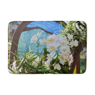 White Orchids Bath Mat Badrumsmatta