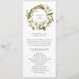 White Orchids Bröllop Ceremony-programmet Program