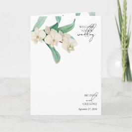 White Orchids Floral Wedding Order of Service Program