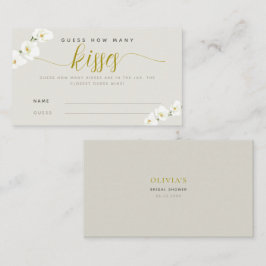 White Orchids Modern Chic Hur många Kisses-spel Placeringskort
