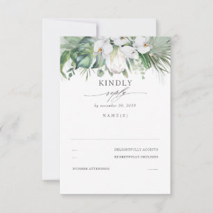 White Orchids och Kung Protea Bröllop OSA Kort