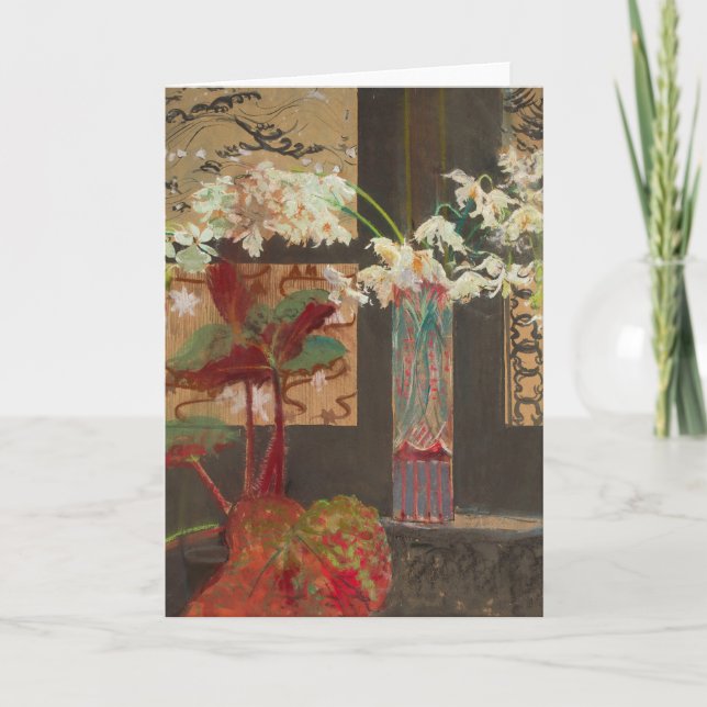 White Orchids och Peony | Leon Wyczółkowski Kort (Framsida)