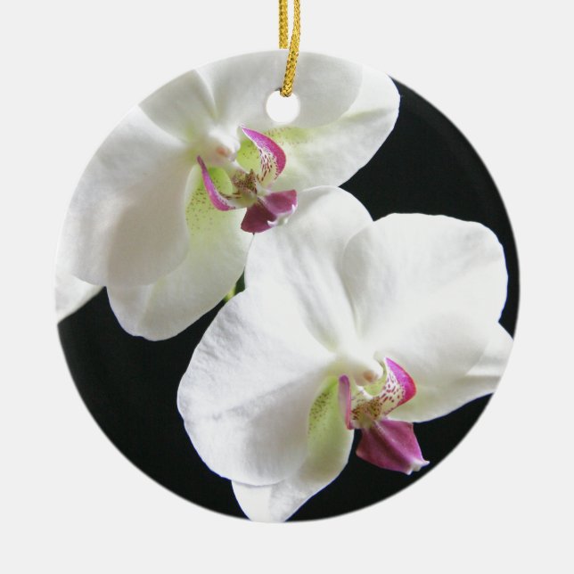 White Orchids på Black Julgransdekoration (Framsidan)