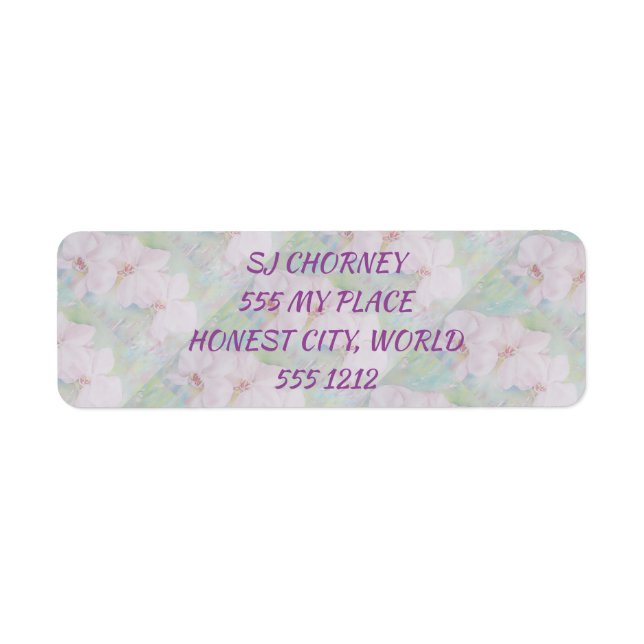 WHITE ORCHIDS RETURADRESS ETIKETT (Framsidan)