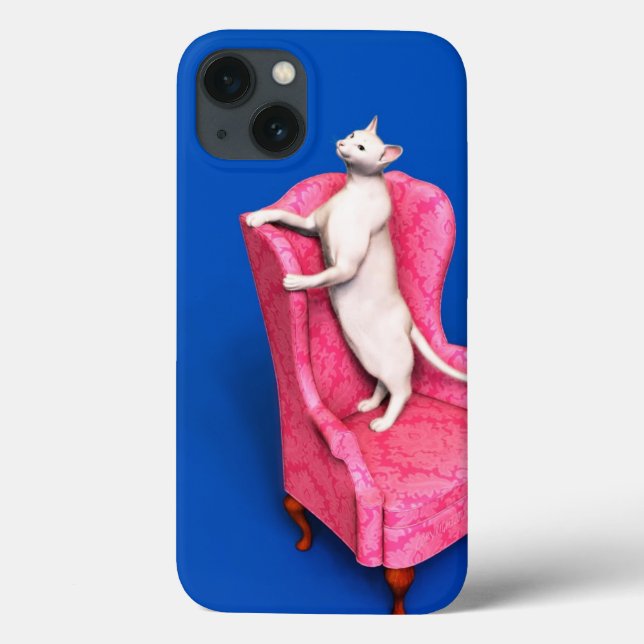 White oriental cat Case-Mate iPhone case (Baksida)