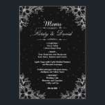 White Ornate Blommigt Bröllop Meny<br><div class="desc">Den här chicen har Bröllop-menyfunktionen Blommigt eller Blommigt Dekorationer i varje hörn. Texten och bakgrunden färg kan ändras till kostym enligt dina egna krav och andra matchande objekt finns tillgängliga i min butik för att skapa en temahändelse.</div>