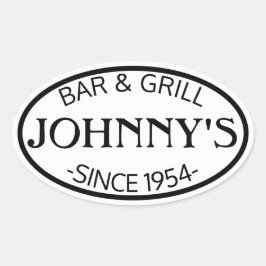 White Oval Promo Ovalt Klistermärke