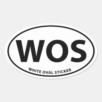 White Oval Sticker Ovalt Klistermärke