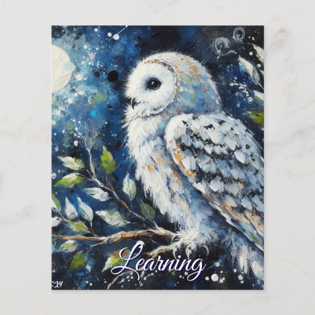 White Owl Personligt Dekorativt Urklippspapper (Framsida)