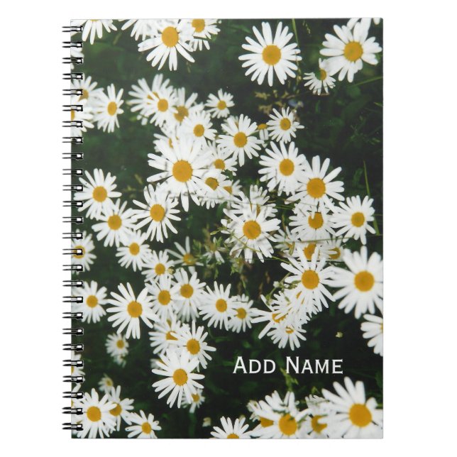 White Oxeye Daisy, Moon Daisy Meadow Personalized Anteckningsbok (Framsidan)