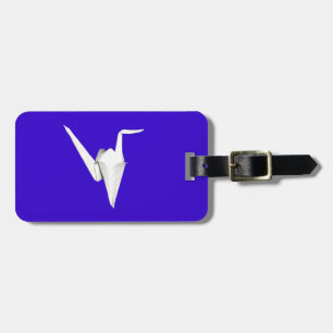 White Papper Crane Luggage Tag Bagagebricka