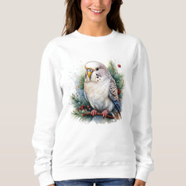 White Parakeet Perched på Gräs Gren T Shirt