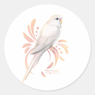 White Parakeet Runt Klistermärke