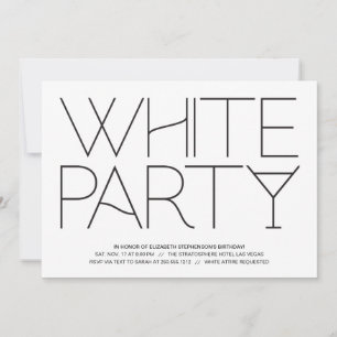 White Party Inbjudningar