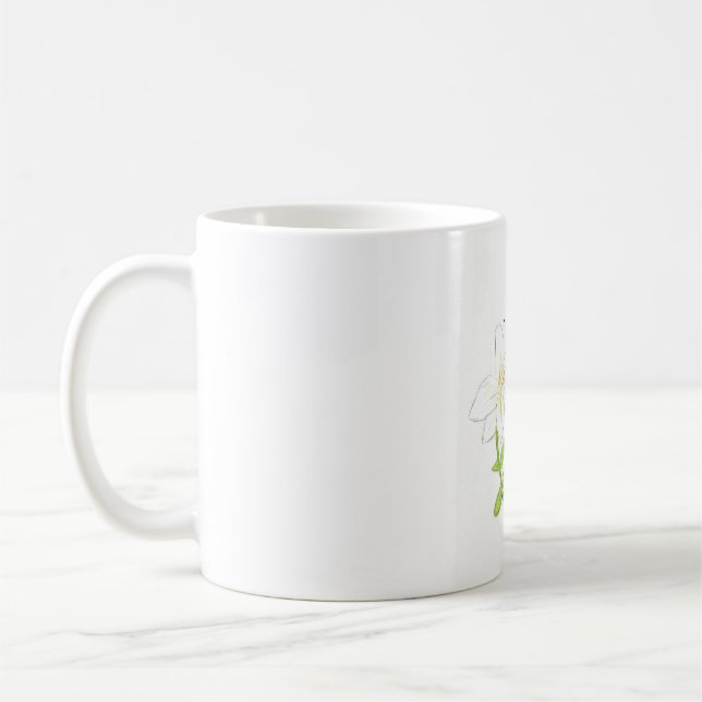White Påsk Lily Kaffemugg (Vänster)