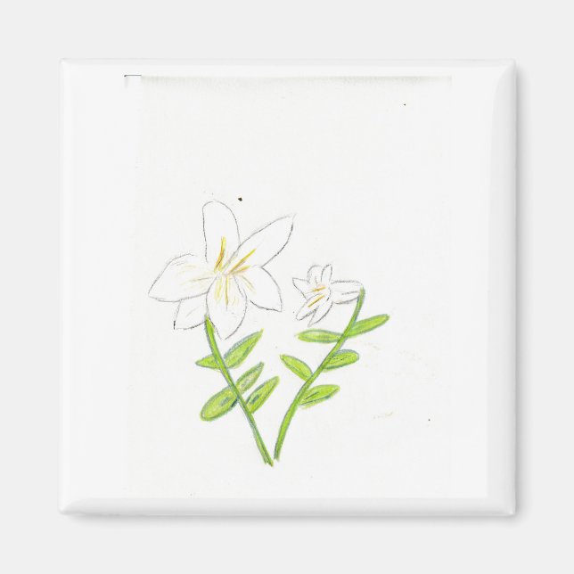 White Påsk Lily Magnet (Framsidan)