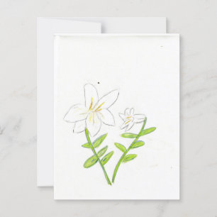 White Påsk Lily Vykort
