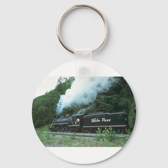 White Pass och Yukon in White Pass ut ur Skagway. Nyckelring (Framsida)