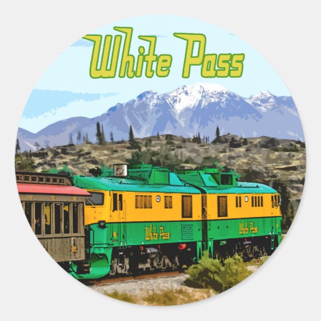 White Pass Sticker Runt Klistermärke (Framsida)