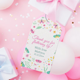 White Pastel Butterfly Girl's Garden Party Presentetikett