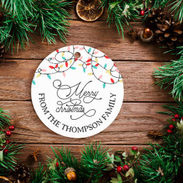 White Pastel String Ljus God jul Gåvor Etiketter