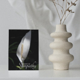 White Peace Lily Blommigt Sympathy Kort