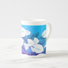White Peace Lily Illustration Blek Blue Lila Benporslin Mugg