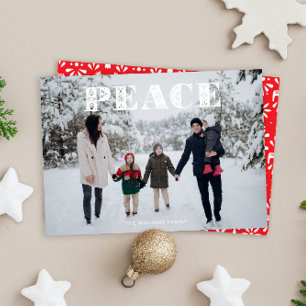 White Peace Scandi Folk Art Photo Julkort