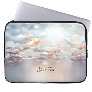 White Peach Blommigt Laptop sleeve