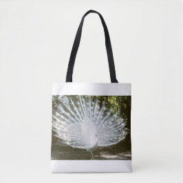 White Peacock Tote Bag Tygkasse