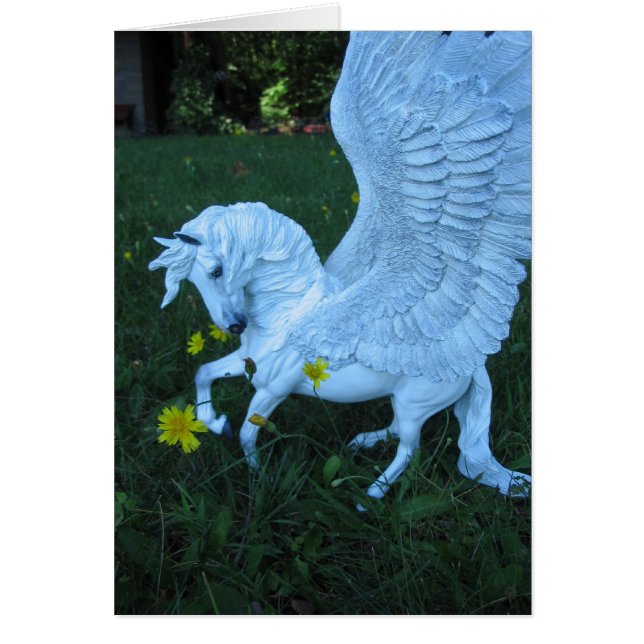 White Pegasus Hälsningskort (Framsidan)