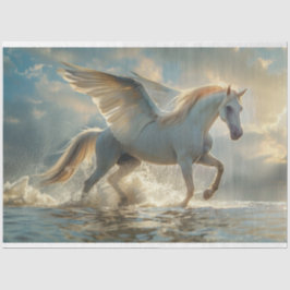 White Pegasus Horse Decoupage