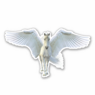 White Pegasus Horse Unicorn Klistermärken