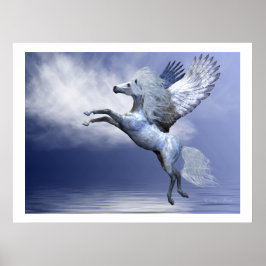 White Pegasus Print Poster