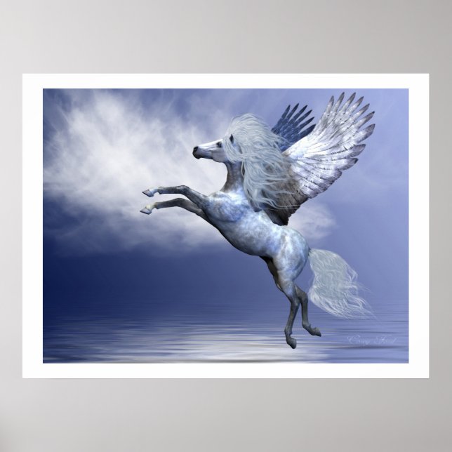 White Pegasus Print Poster (Framsidan)