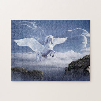 White Pegasus Unicorn Jigszle Puzzle Pussel
